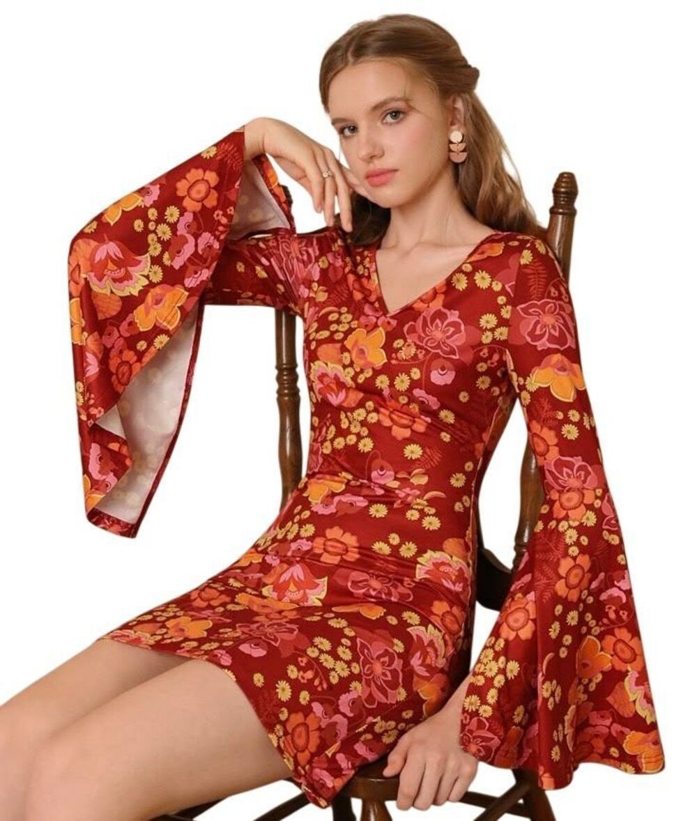 NWT Cider Retro Blossom Floral Mini Dress Small